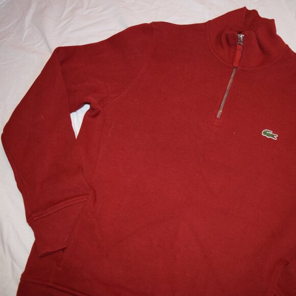 Lacoste Red Quarter Zip - Picture 4 of 9